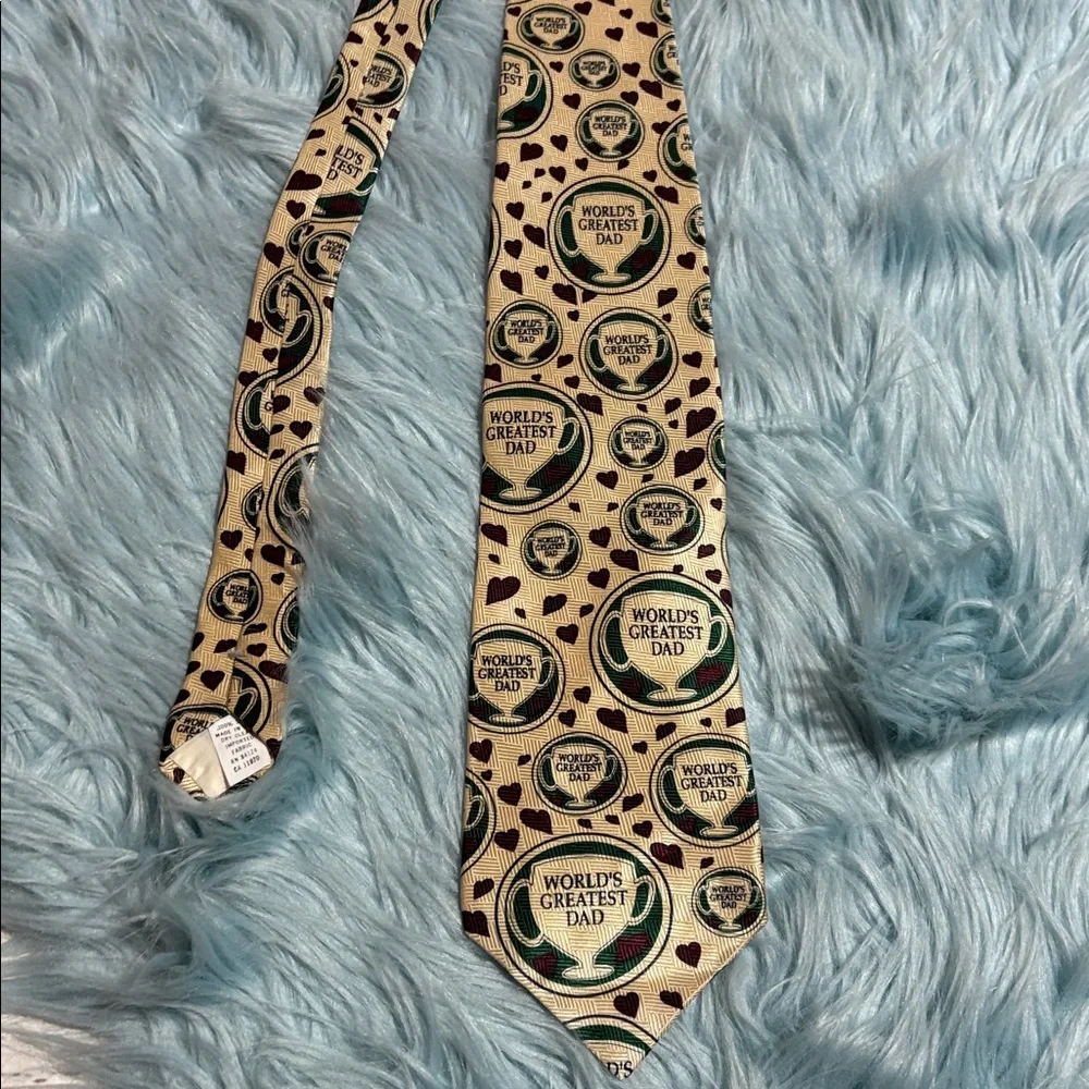 RM Style Silk World's Greatest Dad Tan Tie